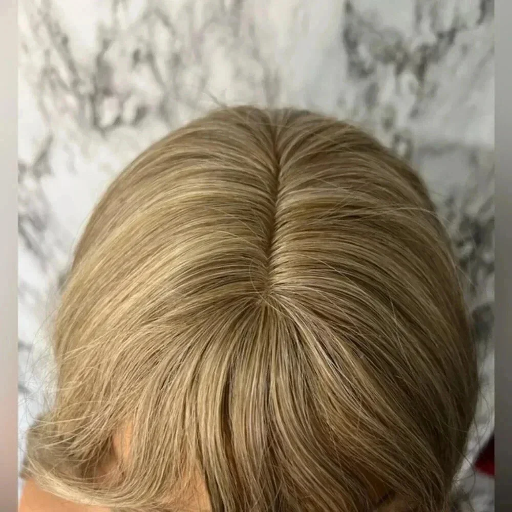 24 Inch Long Wave highlights Blonde wig with bangs